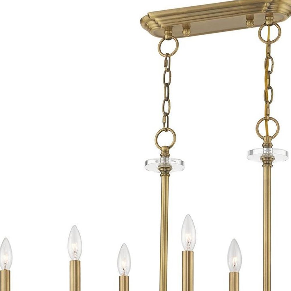 Eight Light Dimmable Chandelier With Shades
