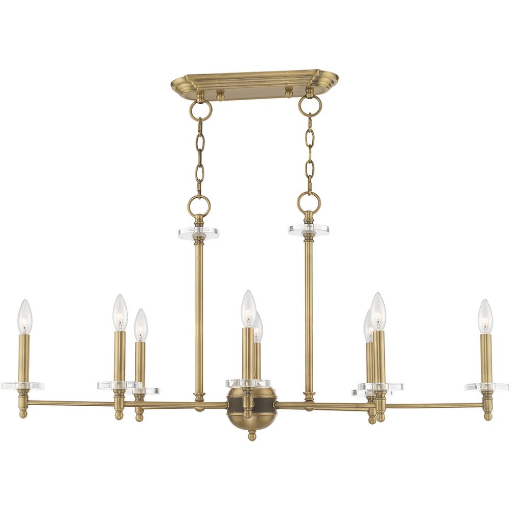 Eight Light Dimmable Chandelier With Shades