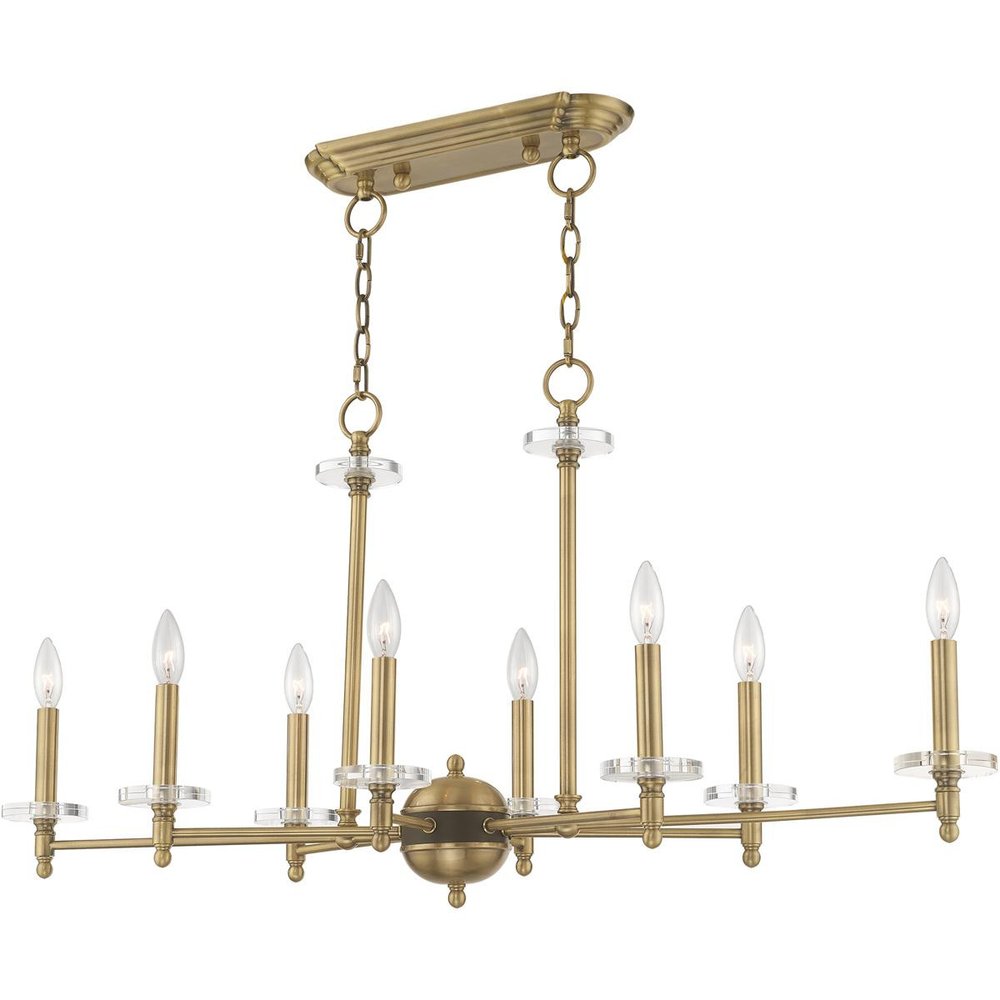 Eight Light Dimmable Chandelier With Shades