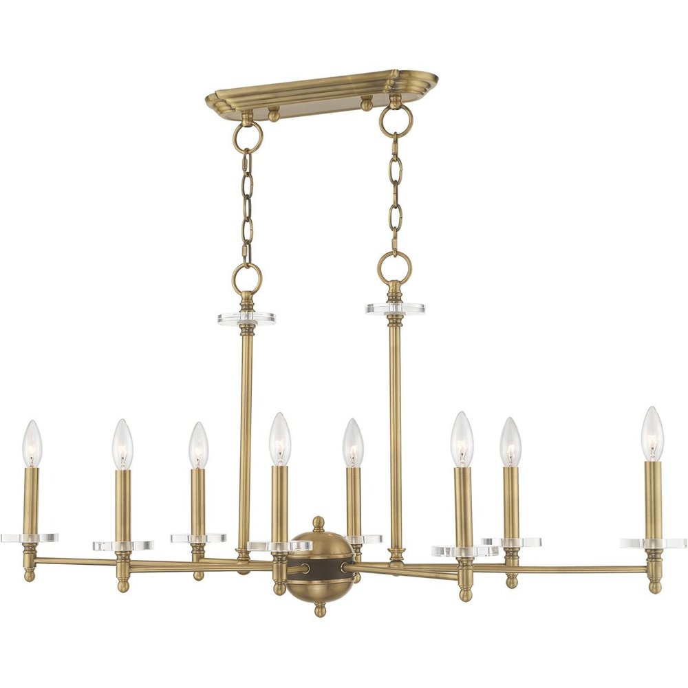 Eight Light Dimmable Chandelier With Shades
