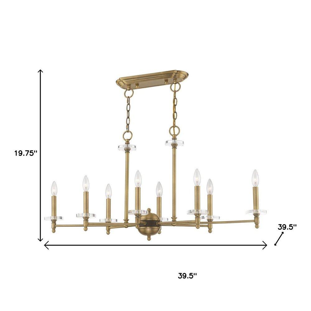 Eight Light Dimmable Chandelier With Shades