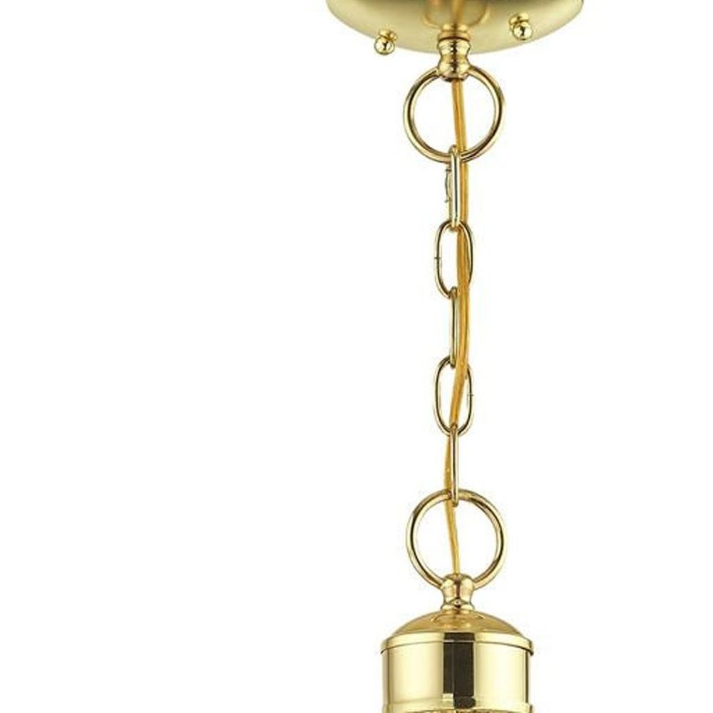 Brass Four Light Metal Dimmable Chandelier With Shades