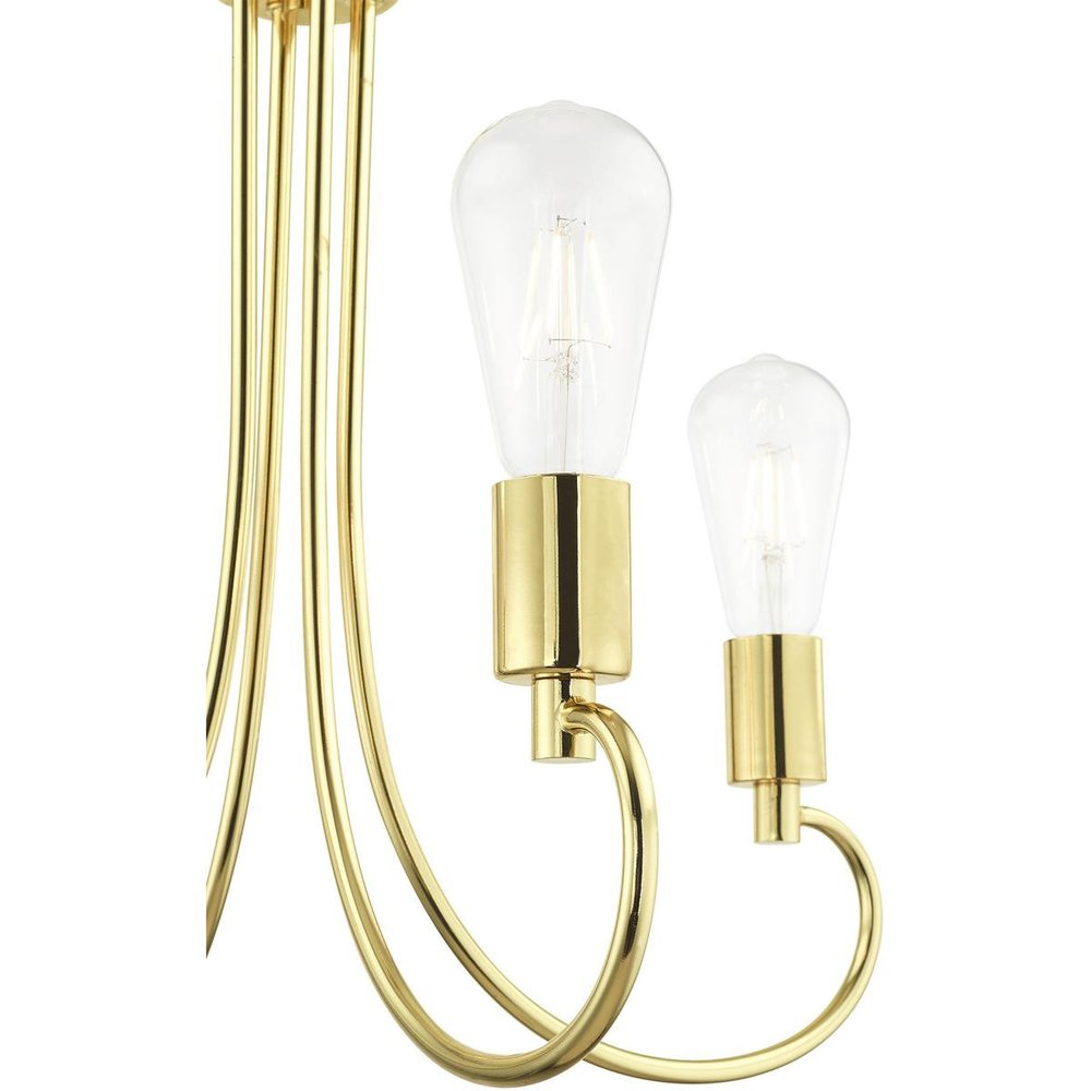 Brass Four Light Metal Dimmable Chandelier With Shades
