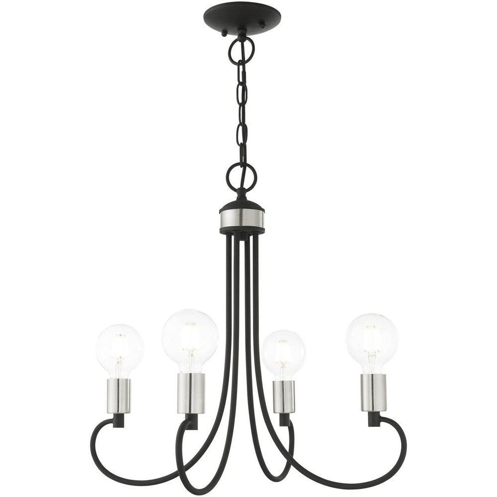 Four Light Dimmable Chandelier With Shades