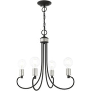 Four Light Dimmable Chandelier With Shades