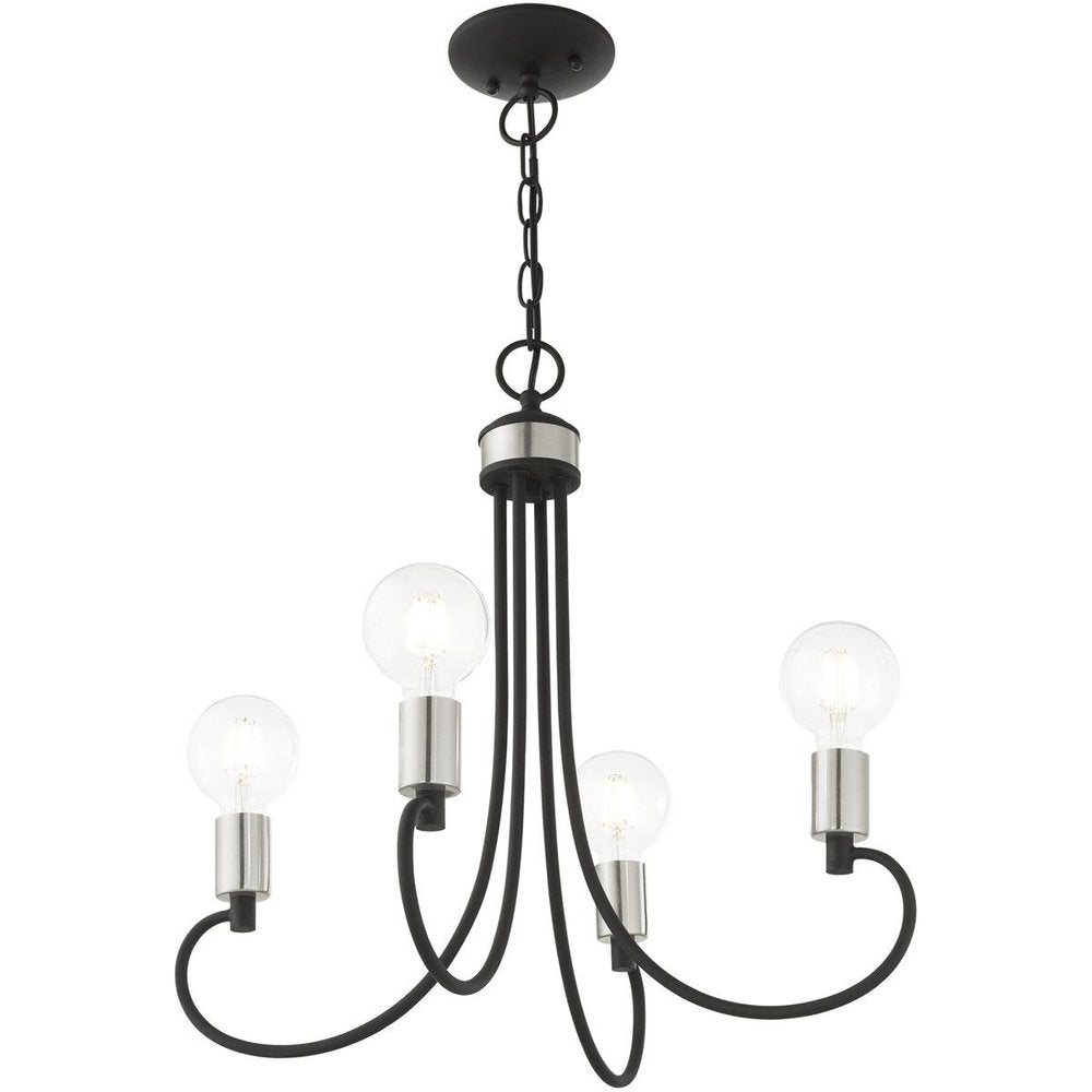 Four Light Dimmable Chandelier With Shades