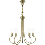 Five Light Dimmable Chandelier With Shades