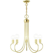 Five Light Dimmable Chandelier With Shades