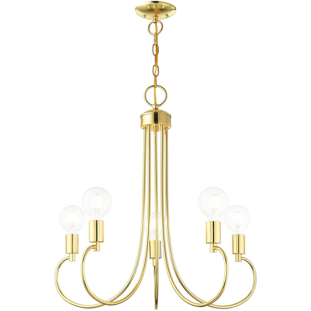 Five Light Dimmable Chandelier With Shades