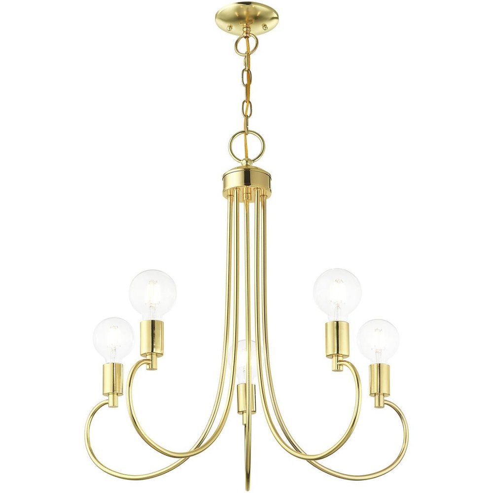 Five Light Dimmable Chandelier With Shades