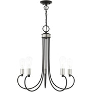 Five Light Dimmable Chandelier With Shades