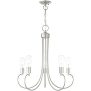 Five Light Dimmable Chandelier With Shades