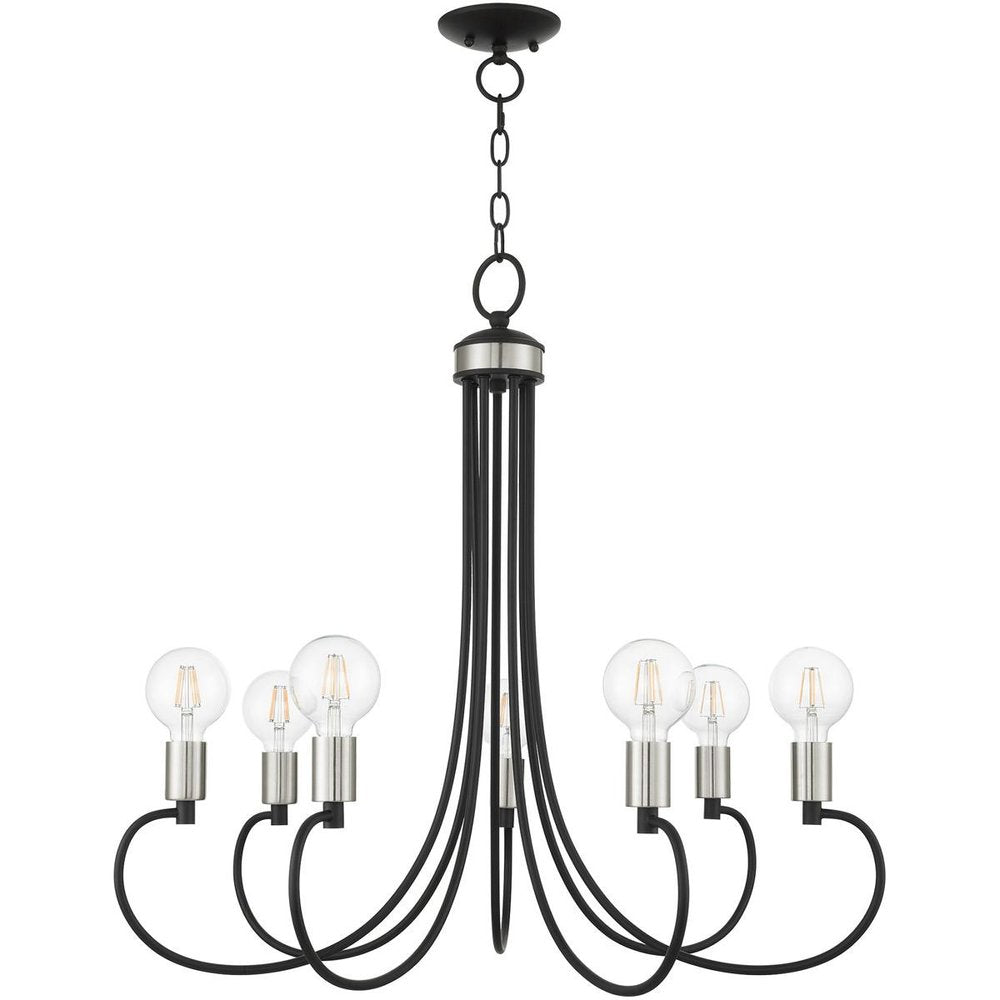 Seven Light Dimmable Chandelier With Shades