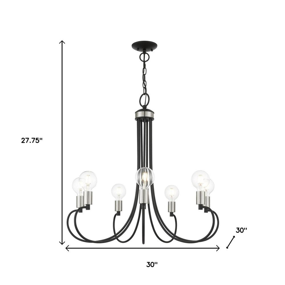 Seven Light Dimmable Chandelier With Shades