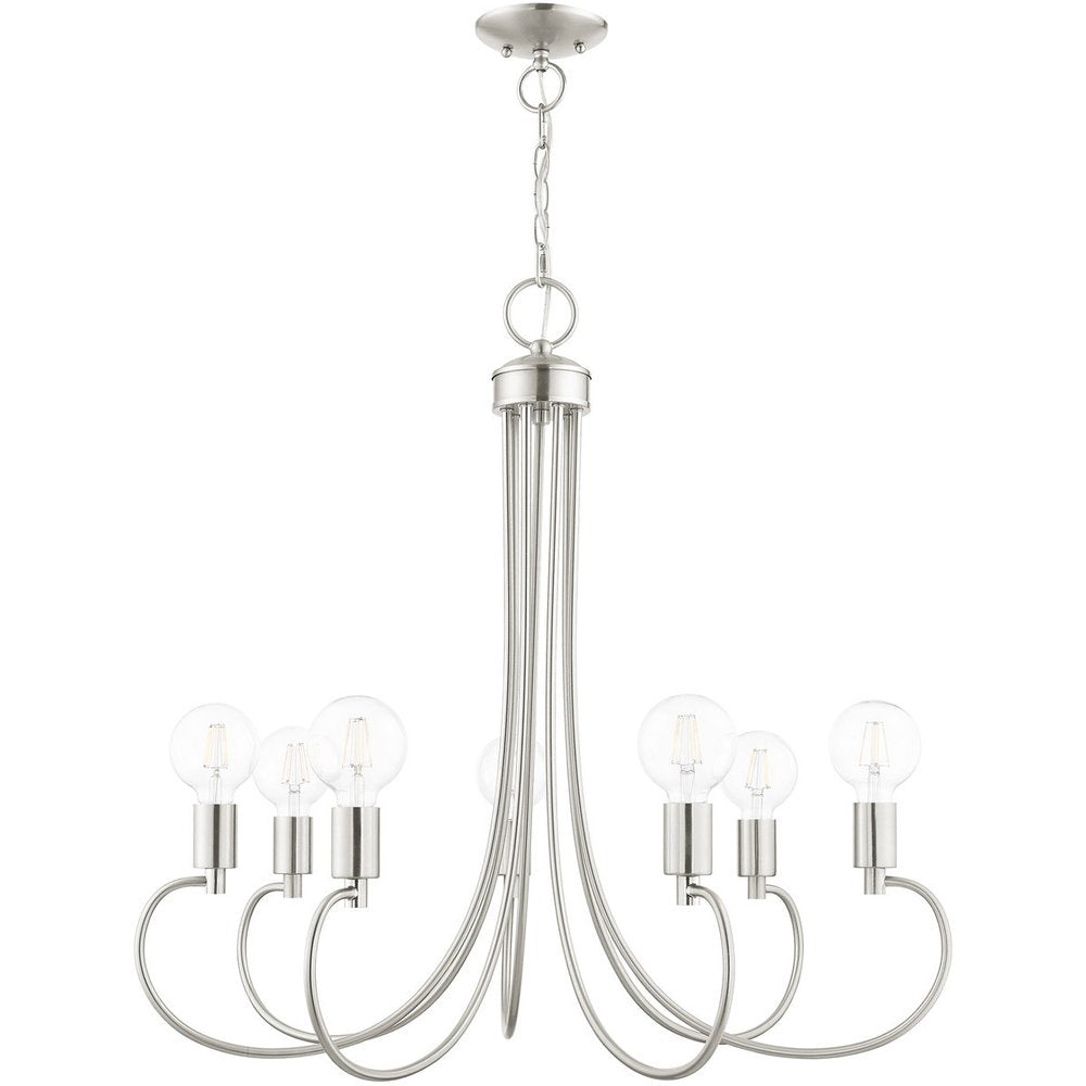 Seven Light Dimmable Chandelier With Shades