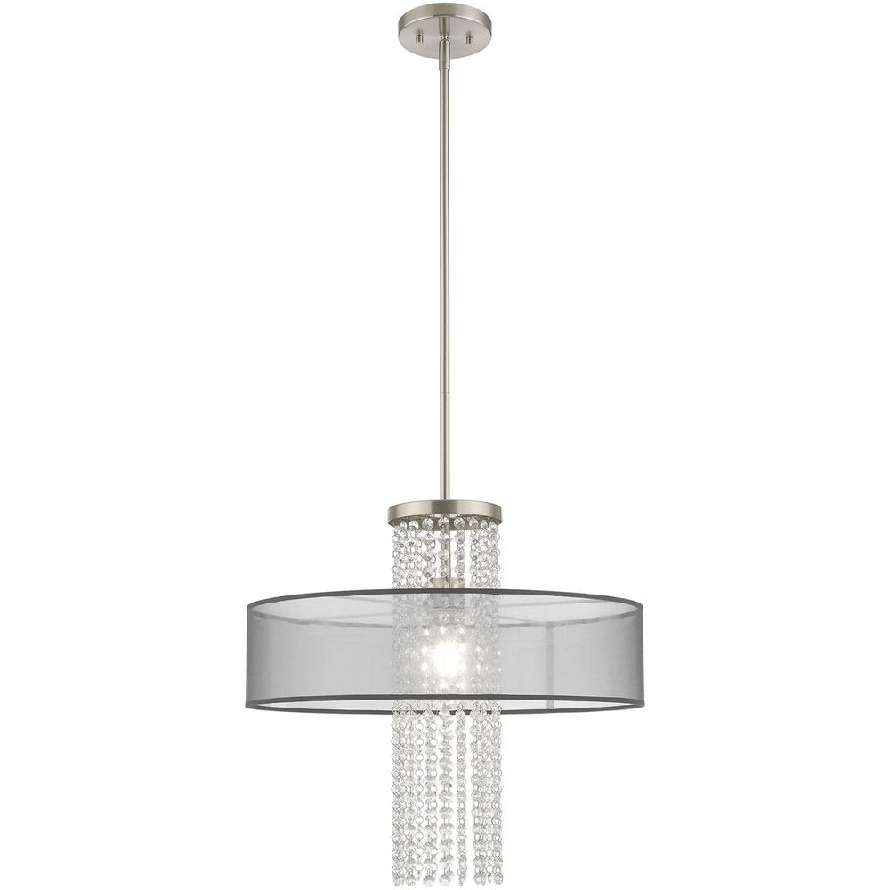 Nickel Metal Dimmable Chandelier With Shades