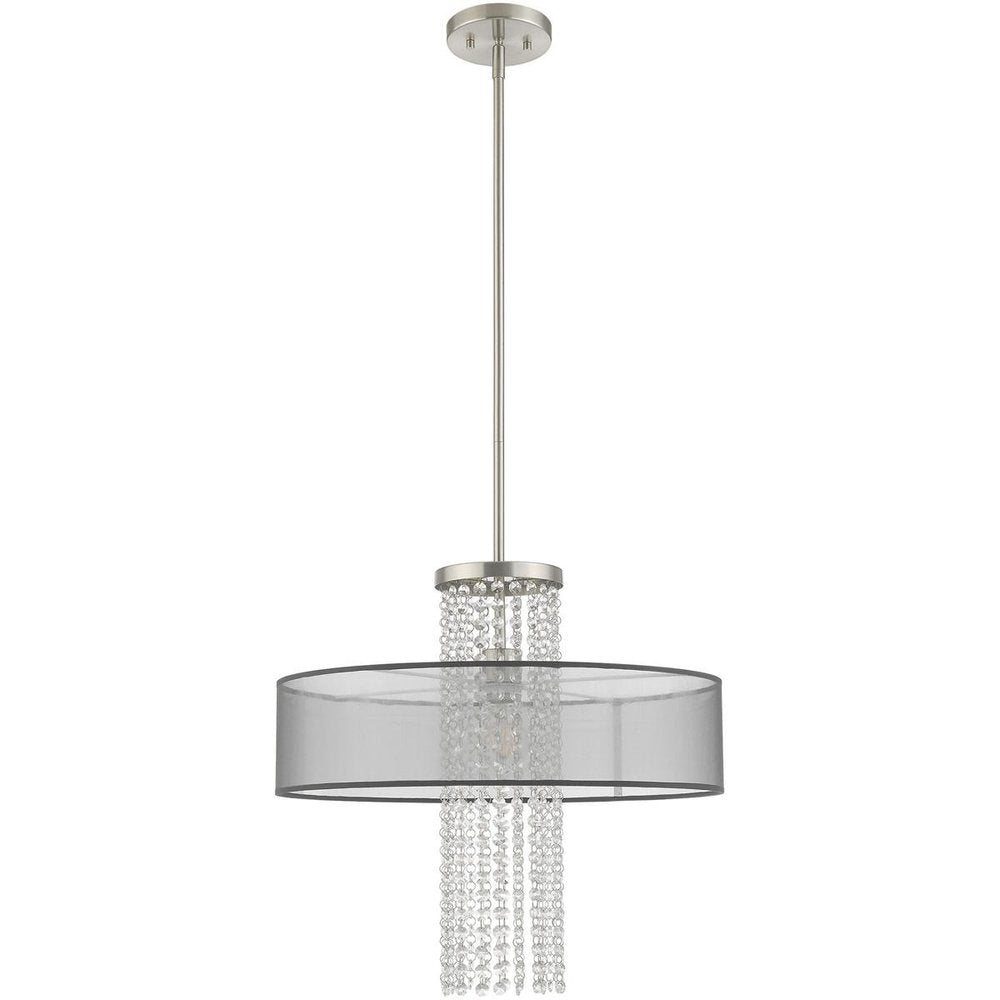 Nickel Metal Dimmable Chandelier With Shades
