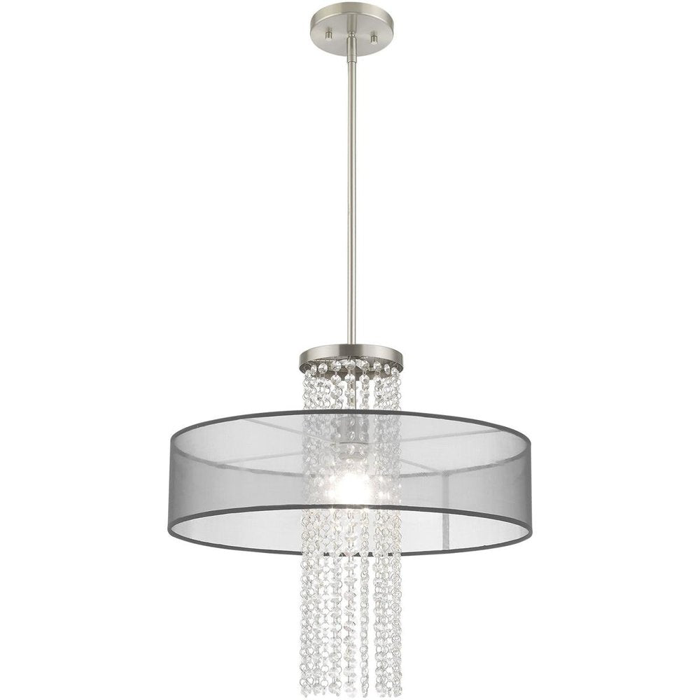 Nickel Metal Dimmable Chandelier With Shades