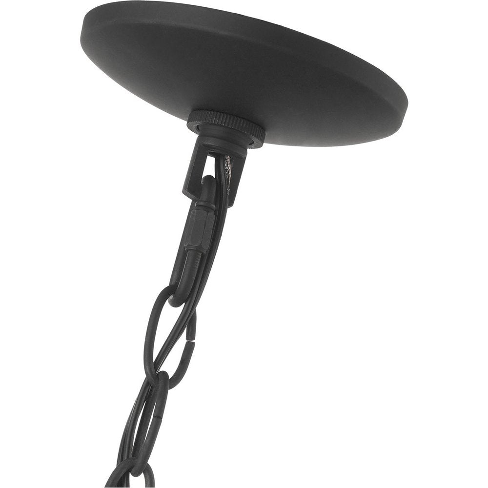 Black Three Light Metal Dimmable Chandelier With Shades