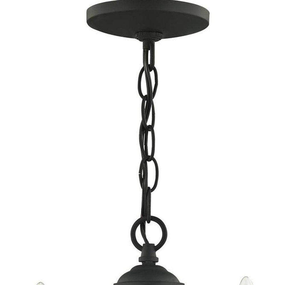 Black Three Light Dimmable Chandelier With Shades