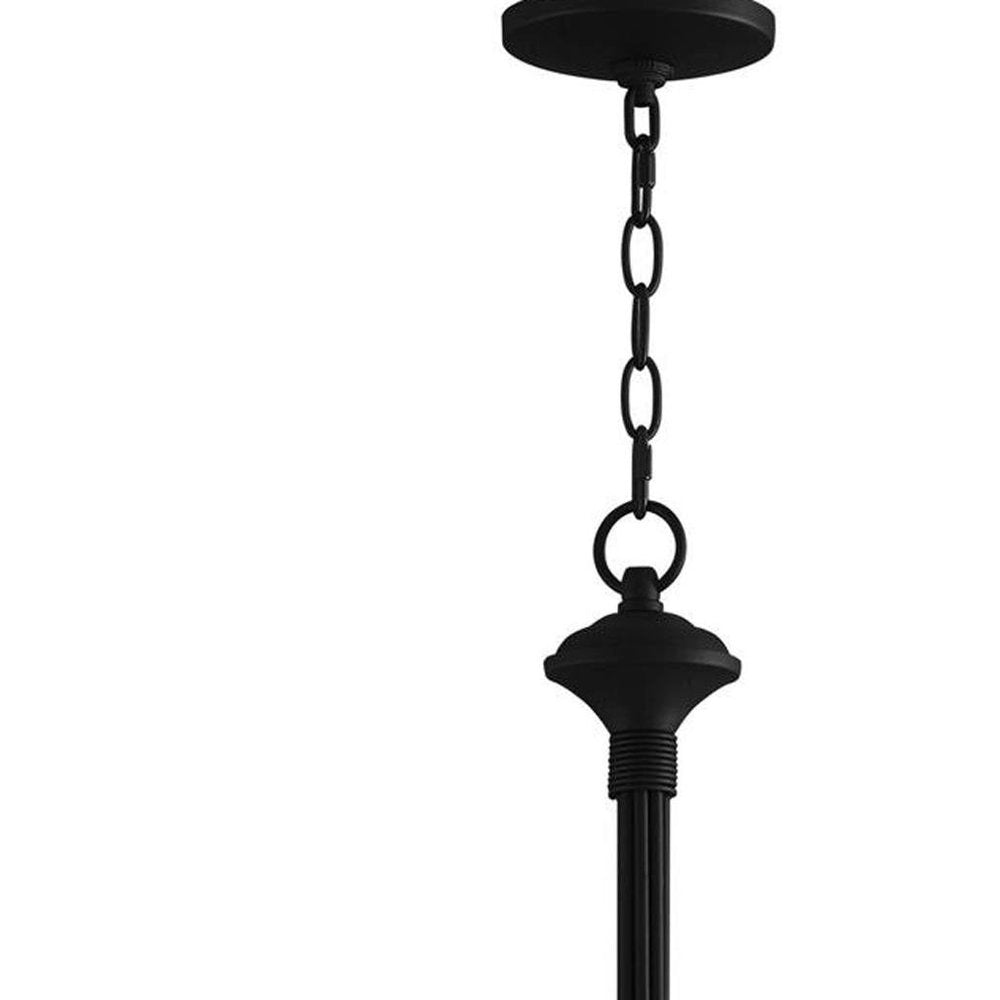 Black Eight Light Metal Dimmable Chandelier With Shades