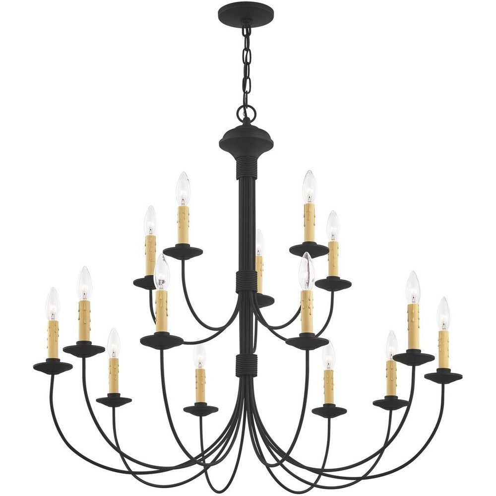 Black Multi Light Dimmable Chandelier With Shades