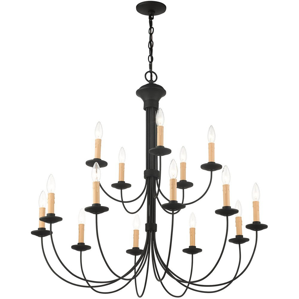 Black Multi Light Dimmable Chandelier With Shades
