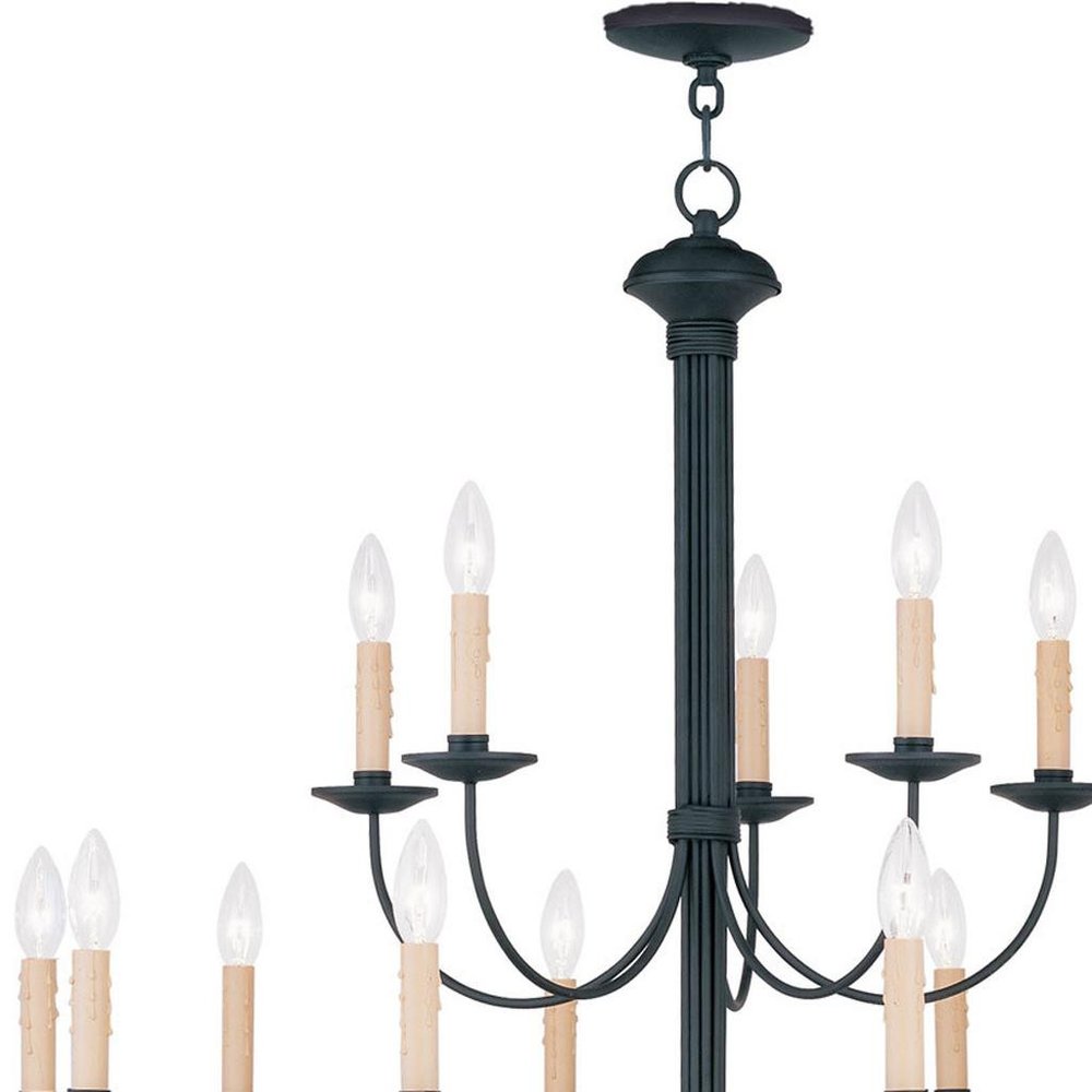 Black Multi Light Metal Dimmable Chandelier With Shades