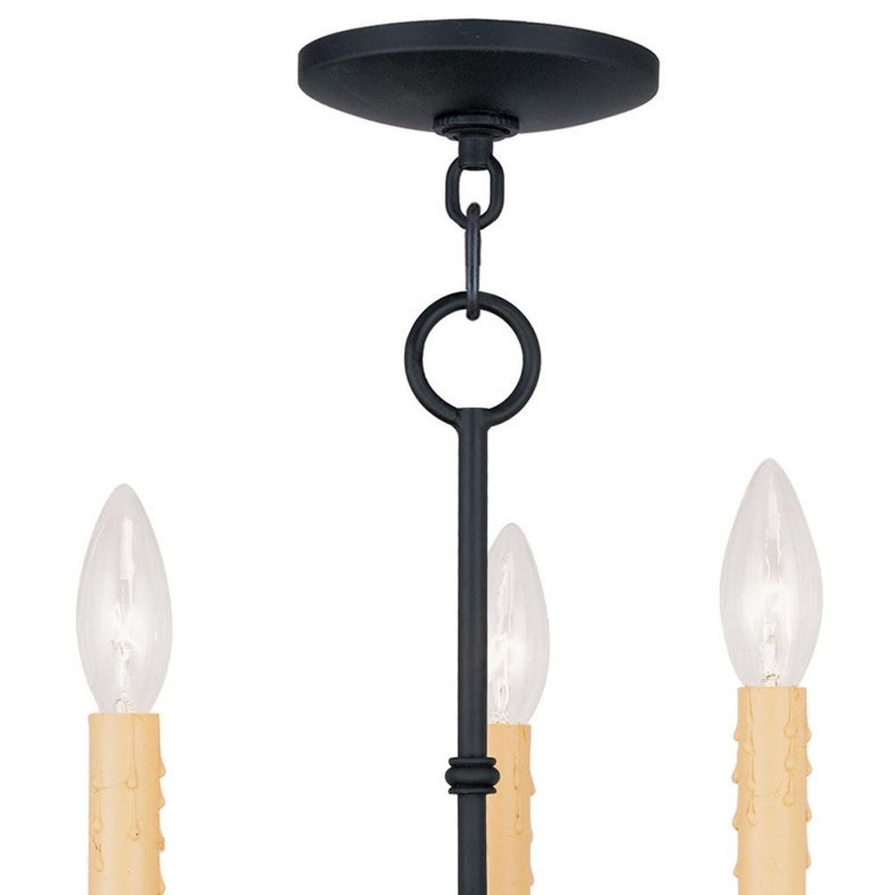 Black Three Light Dimmable Chandelier With Shades