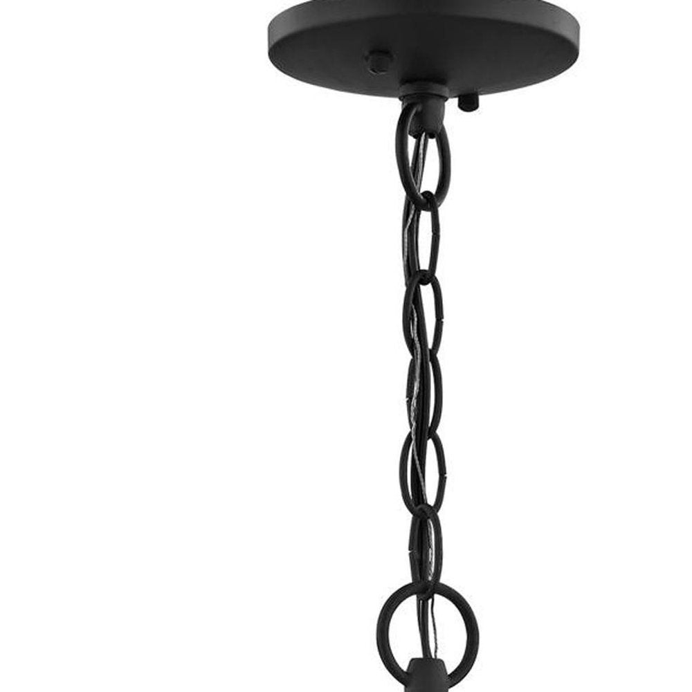 Black Four Light Metal Dimmable Chandelier With Shades