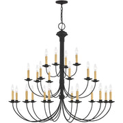 Black Multi Light Dimmable Chandelier With Shades