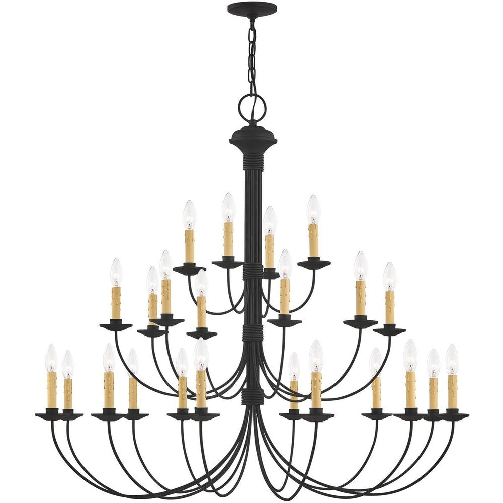 Black Multi Light Metal Dimmable Chandelier With Shades