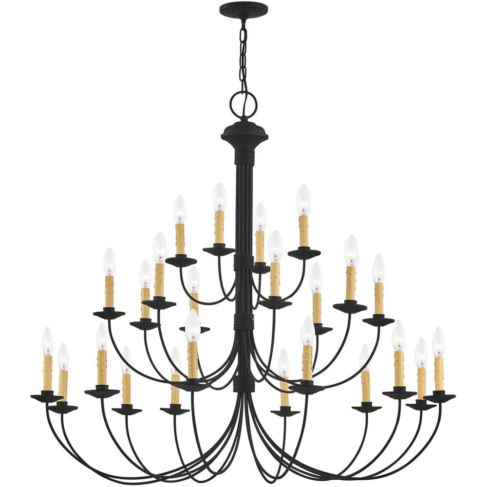 Black Multi Light Dimmable Chandelier With Shades