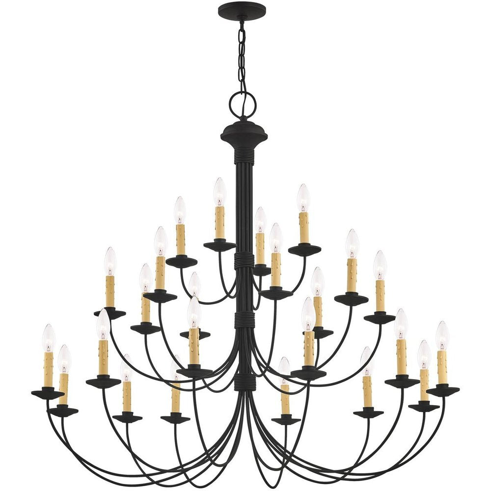 Black Multi Light Dimmable Chandelier With Shades