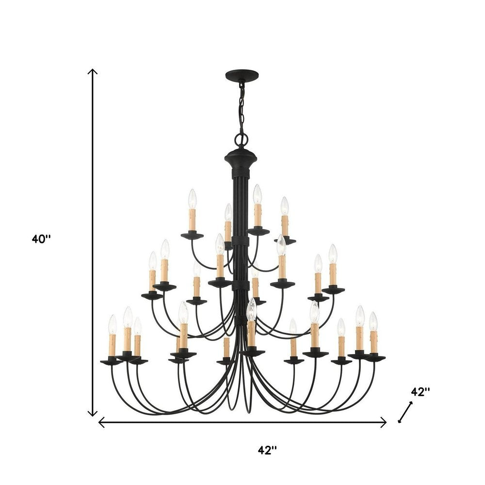 Black Multi Light Dimmable Chandelier With Shades