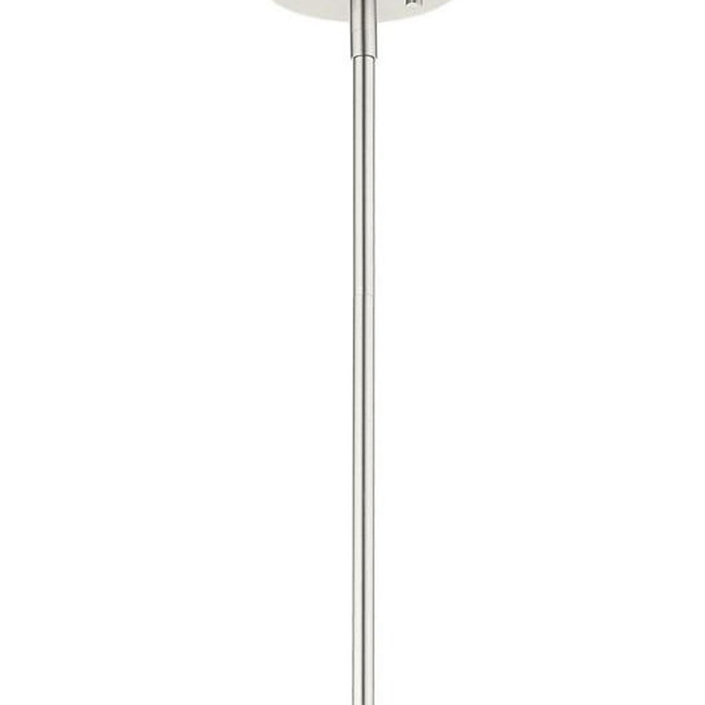Nickel Three Light Metal Dimmable Chandelier With Shades