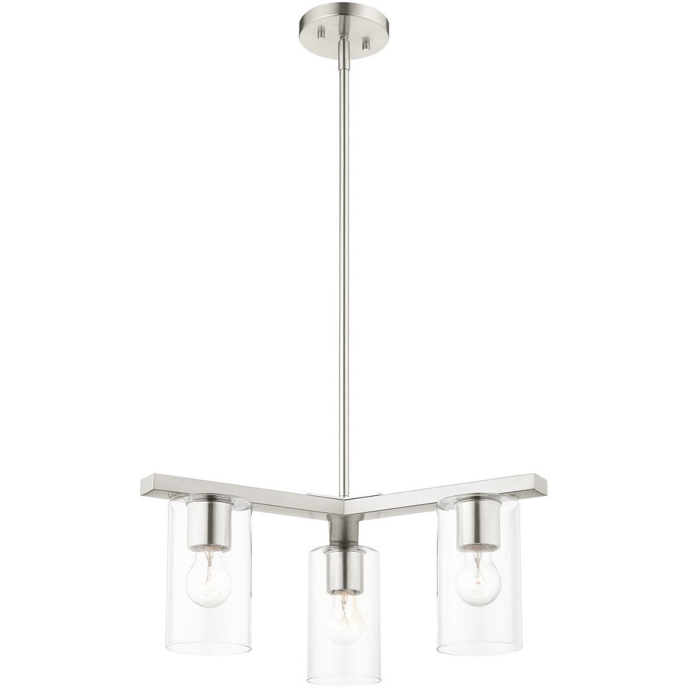 Three Light Dimmable Chandelier With Shades