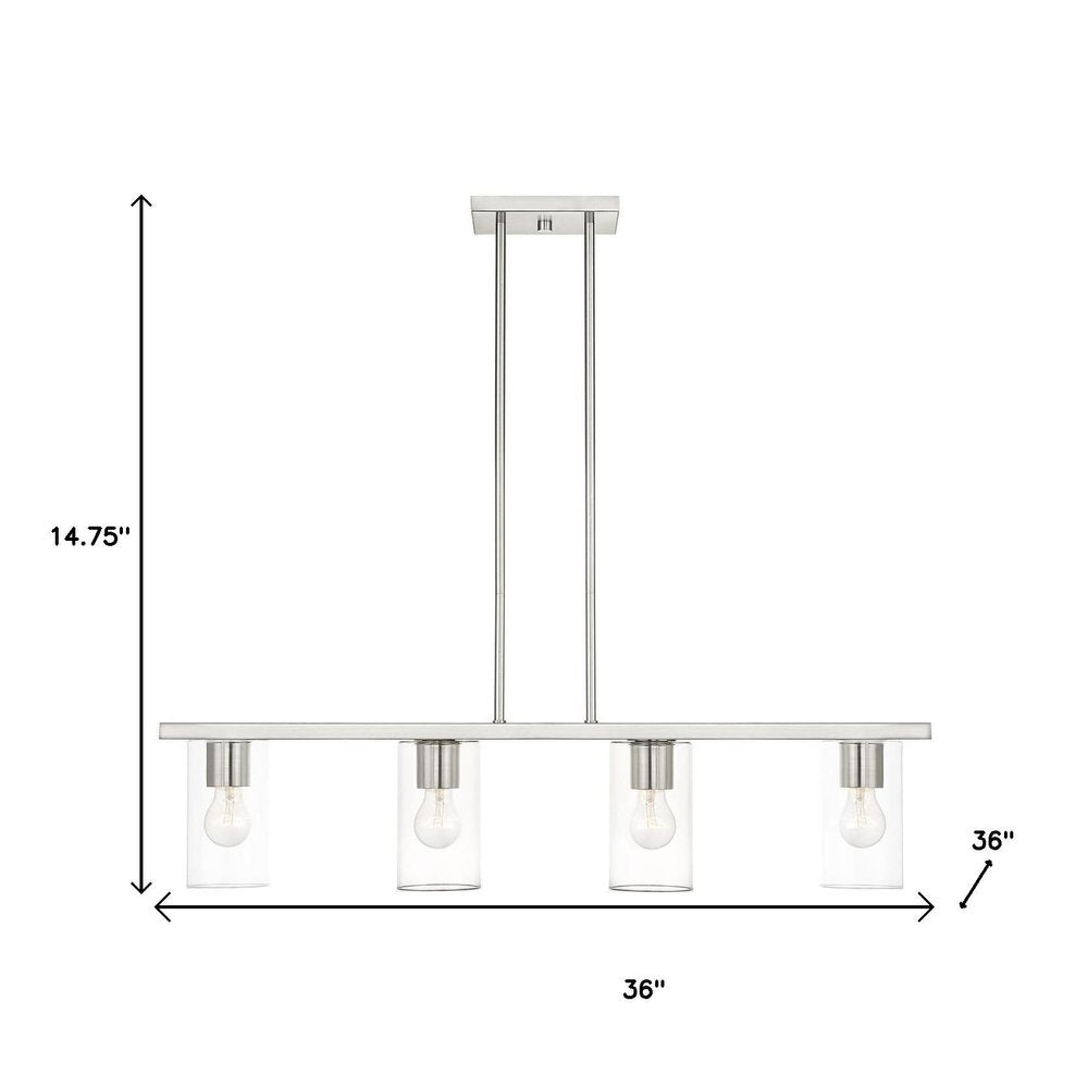 Four Light Dimmable Chandelier With Shades