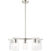 Five Light Dimmable Chandelier With Shades