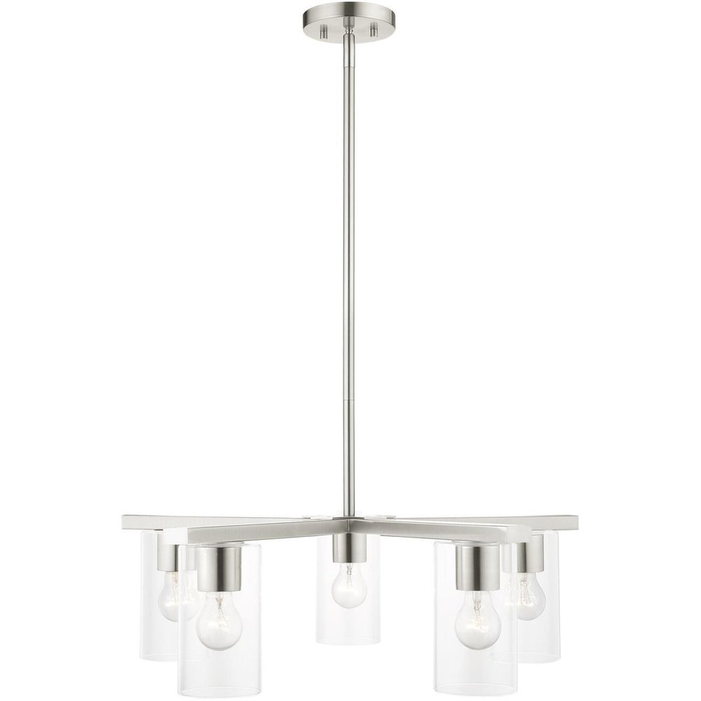 Five Light Dimmable Chandelier With Shades