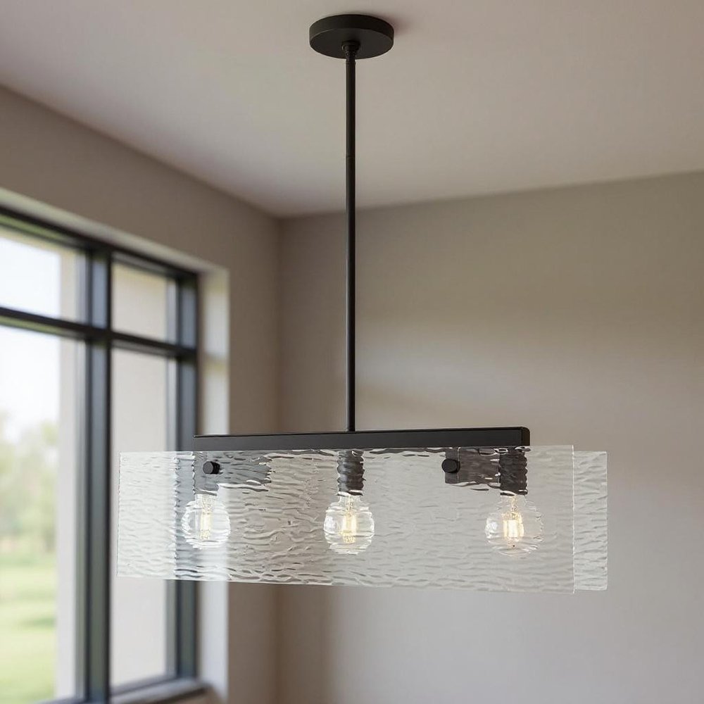 Bronze Three Light Metal Dimmable Chandelier With Shades
