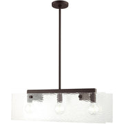Bronze Three Light Metal Dimmable Chandelier With Shades