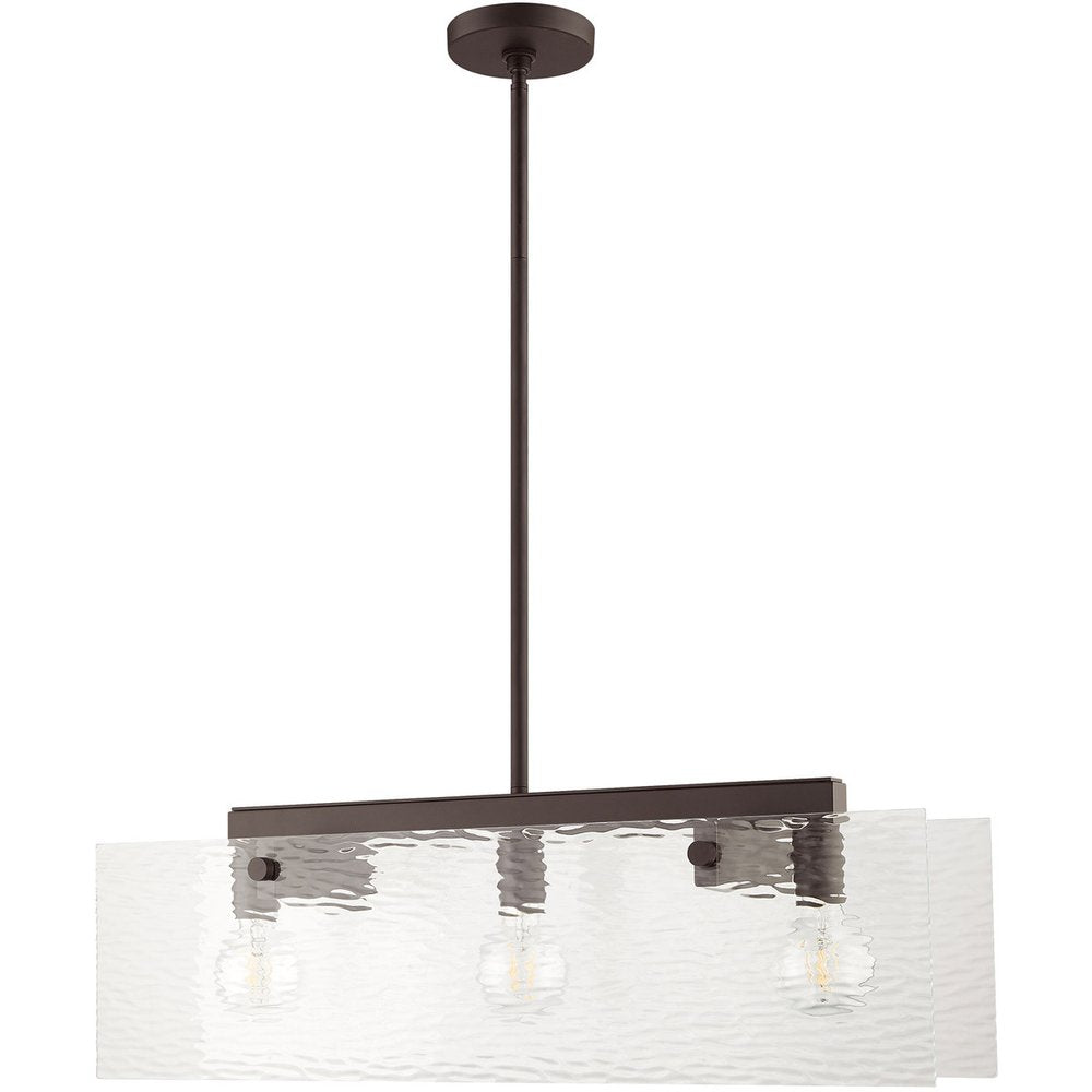 Bronze Three Light Metal Dimmable Chandelier With Shades