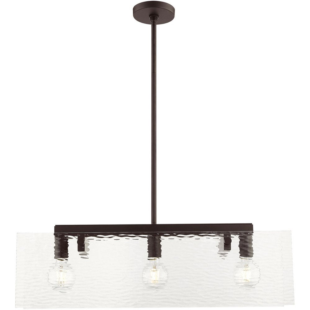 Bronze Three Light Dimmable Chandelier With Shades