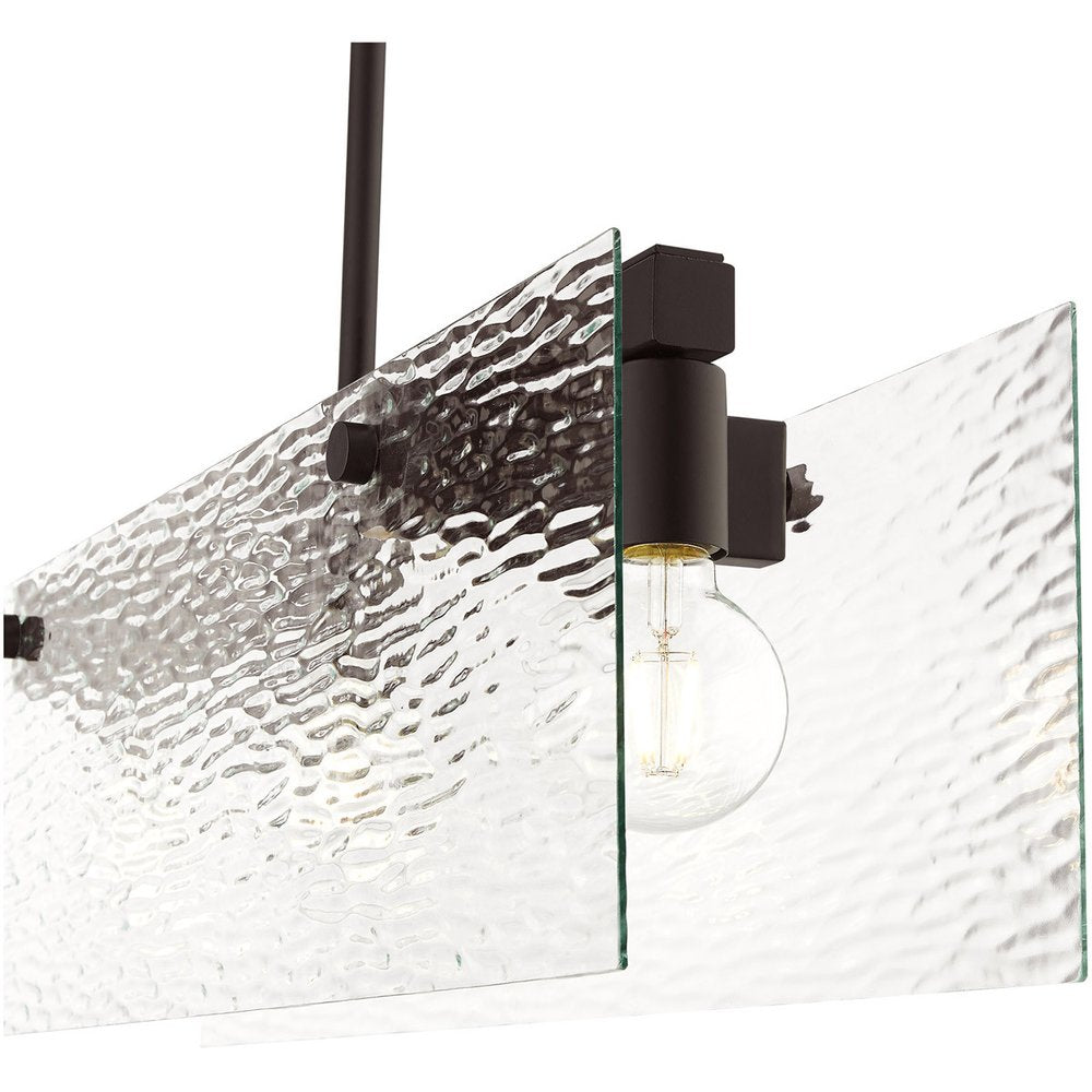 Bronze Three Light Metal Dimmable Chandelier With Shades