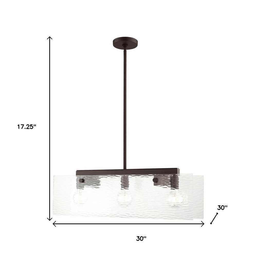 Bronze Three Light Metal Dimmable Chandelier With Shades
