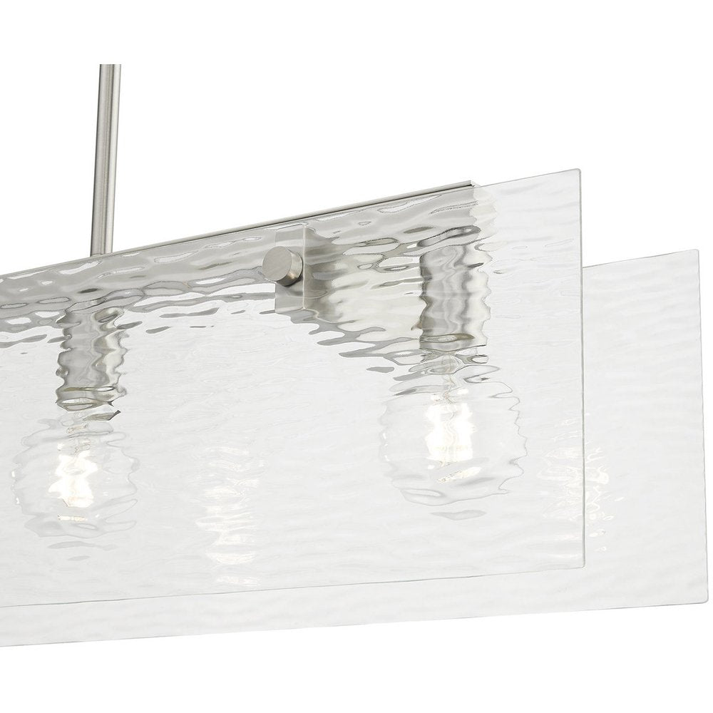 Nickel Three Light Metal Dimmable Chandelier With Shades