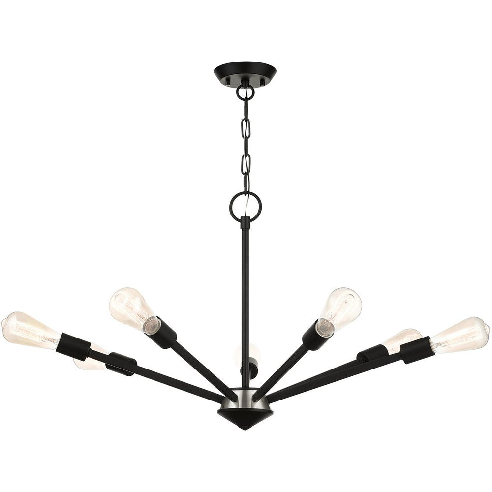 Seven Light Dimmable Chandelier With Shades