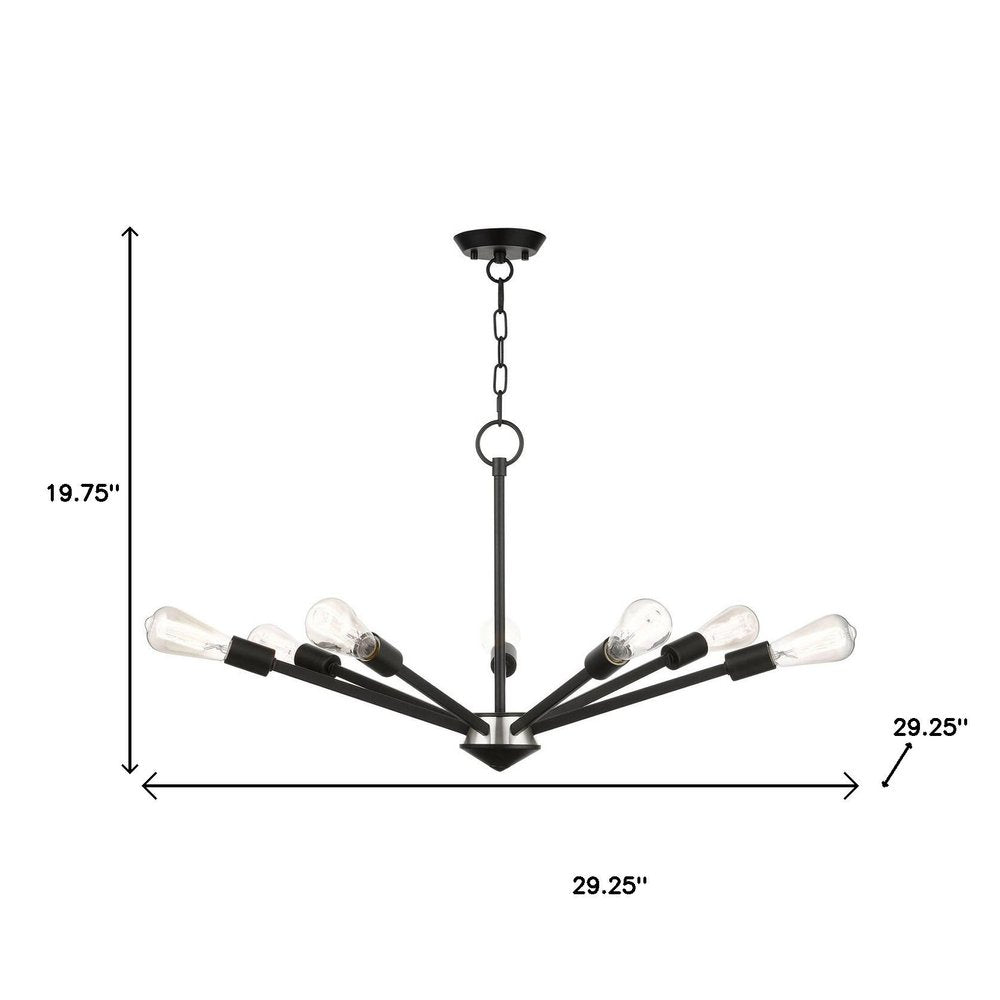 Seven Light Dimmable Chandelier With Shades
