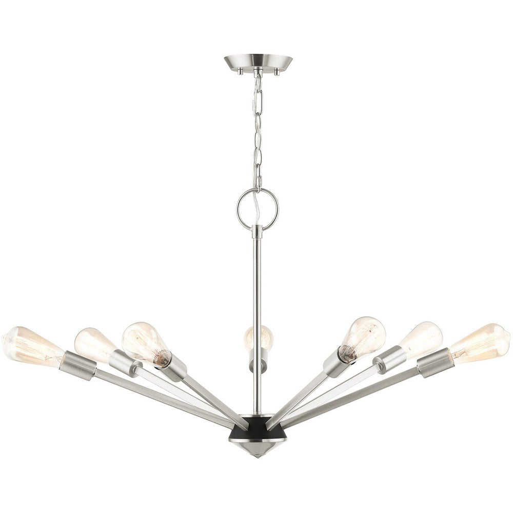 Seven Light Dimmable Chandelier With Shades